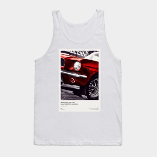 1965 Ford Mustang fastback art photography with quote by Lee Iacocca Tank Top